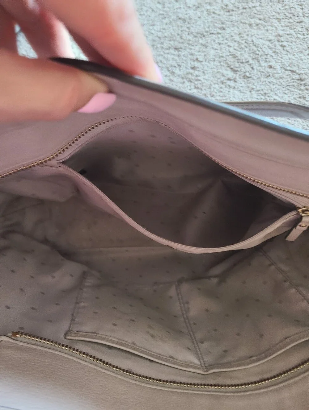 Kate Spade Gray Leather Tote Bag
